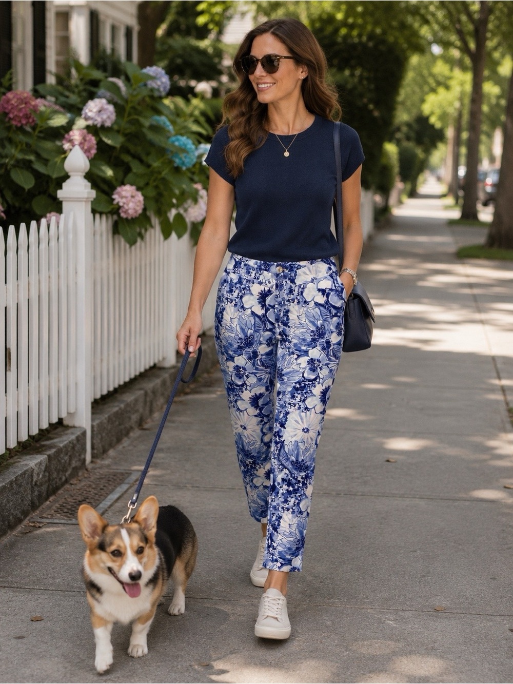 Lilly Pulitzer Blue Floral Print Pants